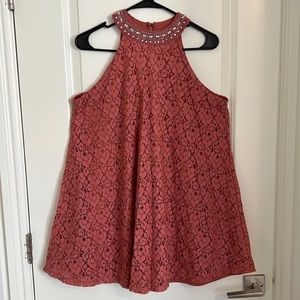 Francesca’s Coral Halter Dress